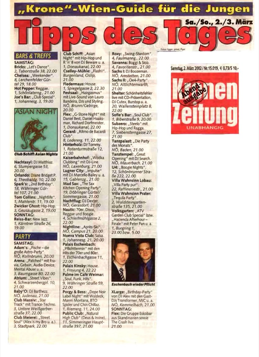 Zeitungsausschnitt ASIANNIGHT 2002 – erster Pressebericht